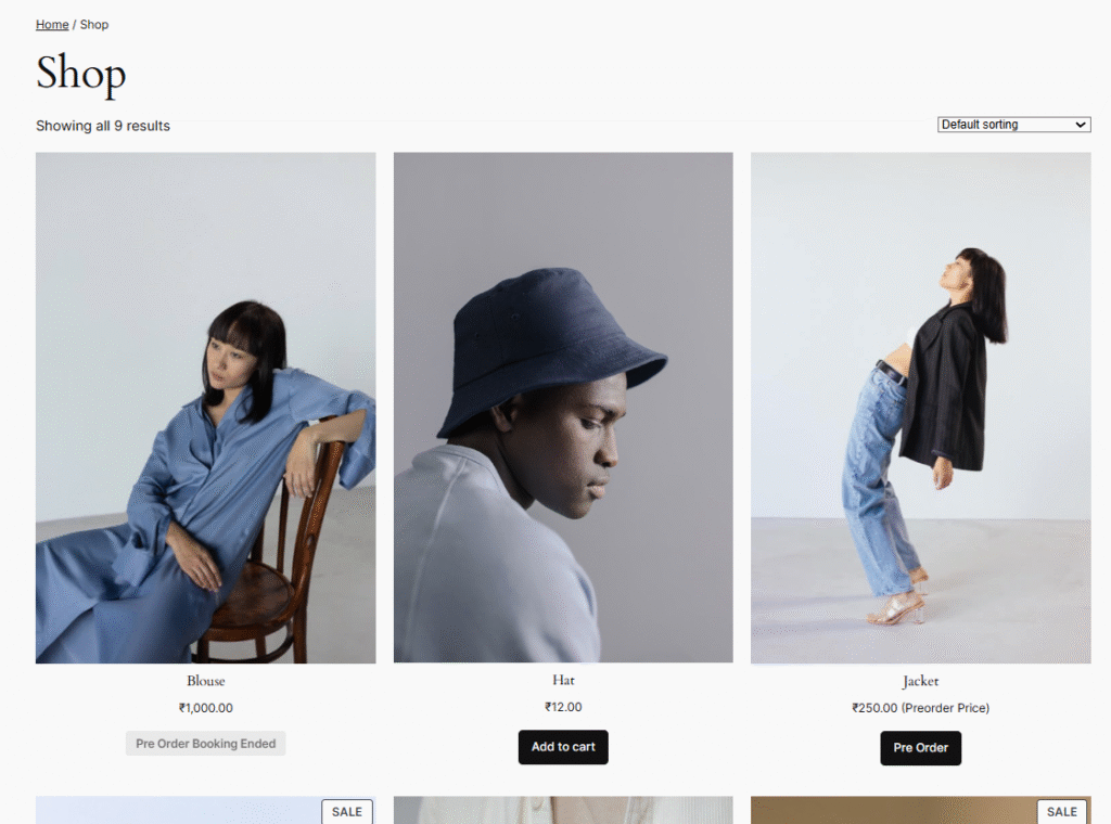 Preorders Store View
