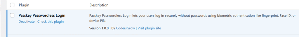Passkey Plugin