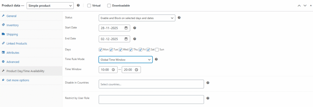 Product Availability Scheduler for WooCommerce