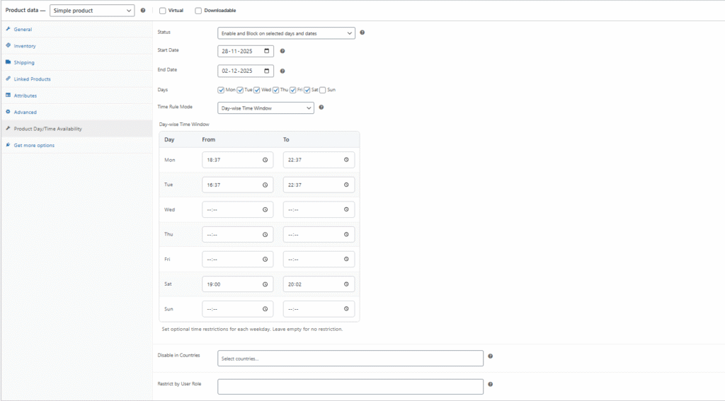 Product Availability Scheduler for WooCommerce