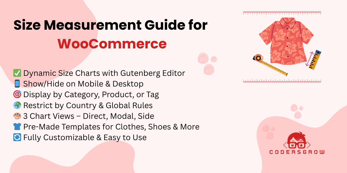 Size Measurement Guide for WooCommerce