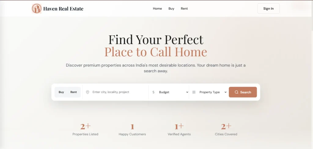 Haven real estate agent dashboard showing leads and commissions