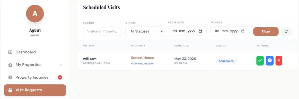 haven real estate management visit request - CodersGrow