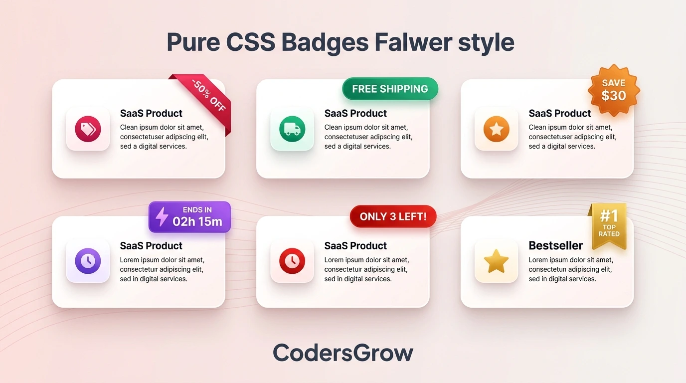 Dynamic discount badges and flash sale countdown timers in pure CSS shapes