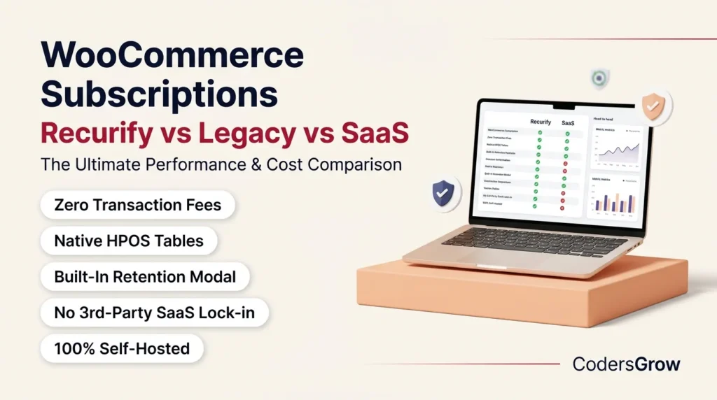Best WooCommerce subscriptions plugin comparison between Recurify, legacy extensions, and cloud SaaS platforms